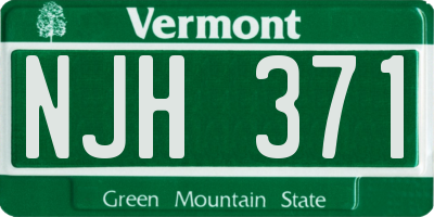 VT license plate NJH371
