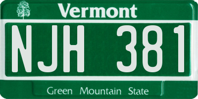 VT license plate NJH381