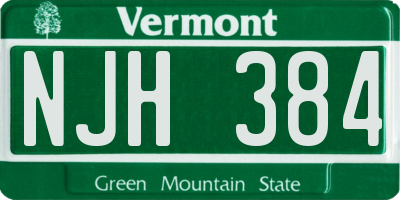VT license plate NJH384