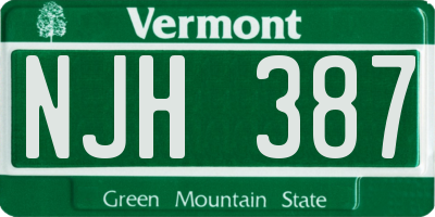 VT license plate NJH387