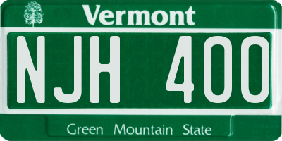 VT license plate NJH400
