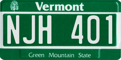 VT license plate NJH401