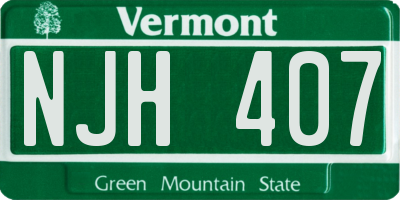 VT license plate NJH407