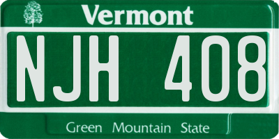 VT license plate NJH408