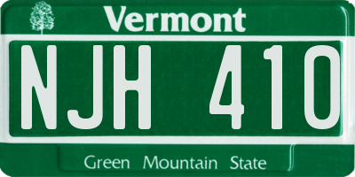 VT license plate NJH410