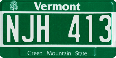 VT license plate NJH413