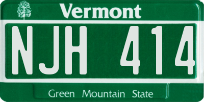 VT license plate NJH414