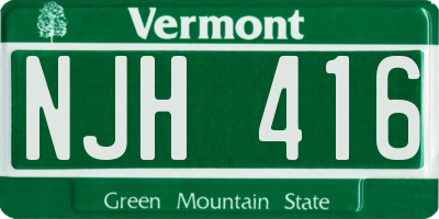 VT license plate NJH416