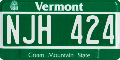 VT license plate NJH424
