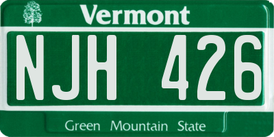 VT license plate NJH426