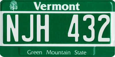 VT license plate NJH432