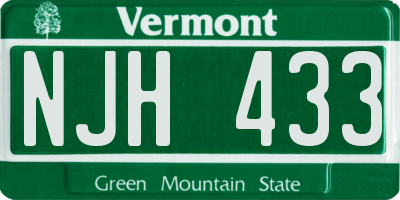 VT license plate NJH433