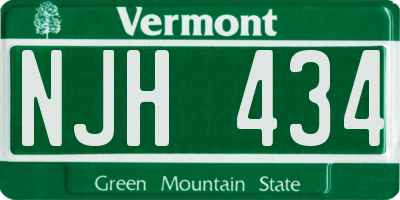 VT license plate NJH434