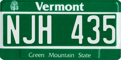 VT license plate NJH435