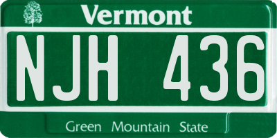 VT license plate NJH436