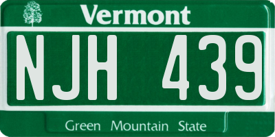 VT license plate NJH439
