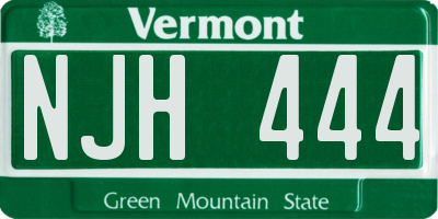 VT license plate NJH444