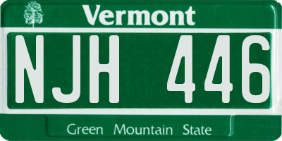 VT license plate NJH446