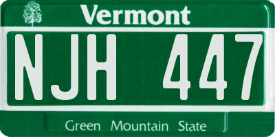 VT license plate NJH447