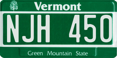 VT license plate NJH450