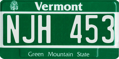 VT license plate NJH453