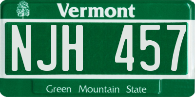VT license plate NJH457