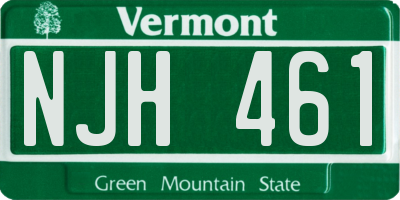 VT license plate NJH461