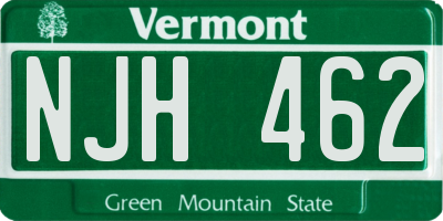 VT license plate NJH462