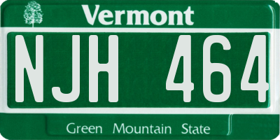VT license plate NJH464