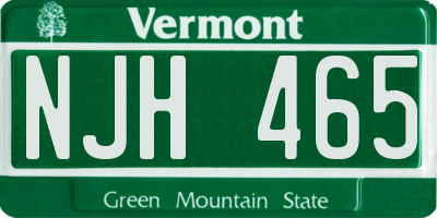 VT license plate NJH465