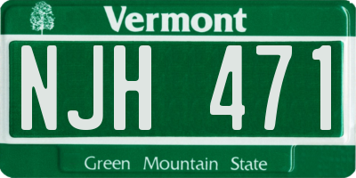 VT license plate NJH471