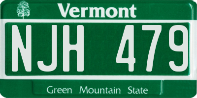 VT license plate NJH479