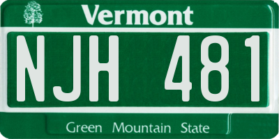 VT license plate NJH481