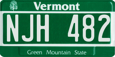 VT license plate NJH482
