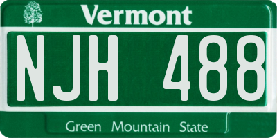 VT license plate NJH488