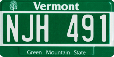 VT license plate NJH491