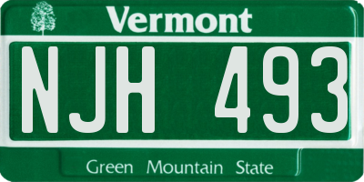 VT license plate NJH493