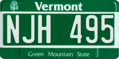 VT license plate NJH495