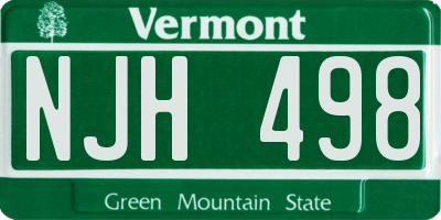 VT license plate NJH498