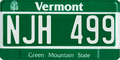 VT license plate NJH499