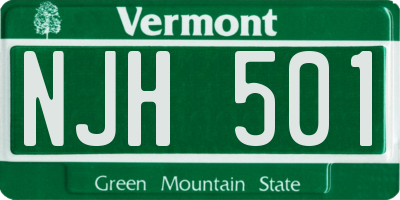 VT license plate NJH501