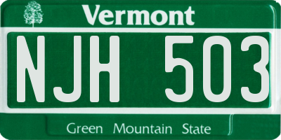 VT license plate NJH503