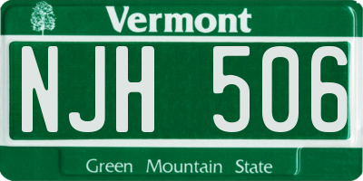 VT license plate NJH506