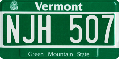 VT license plate NJH507