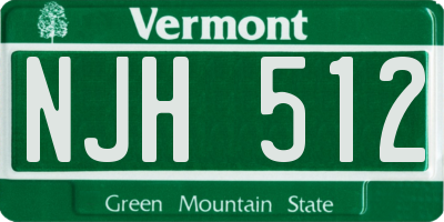 VT license plate NJH512