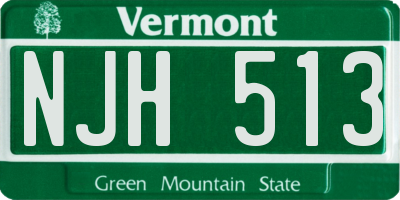 VT license plate NJH513