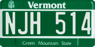VT license plate NJH514