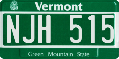 VT license plate NJH515