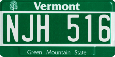 VT license plate NJH516