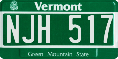 VT license plate NJH517